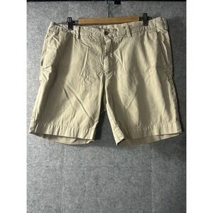 Polo Ralph Lauren Straight Fit Shorts Size 36 Beige Khaki Pima Cotton Chino Prep